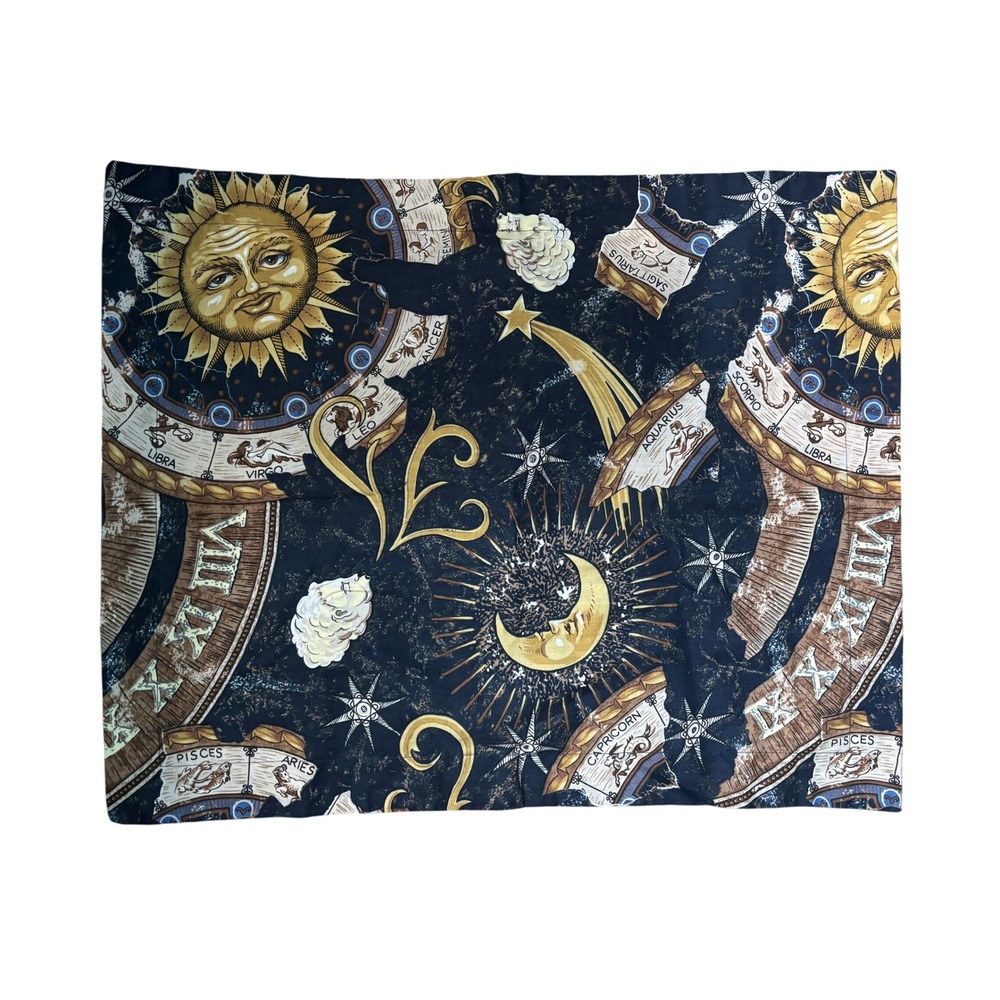 Vintage Celestial Zodiac Tapestry Sun Moon Stars Astrological Pillowcases Set